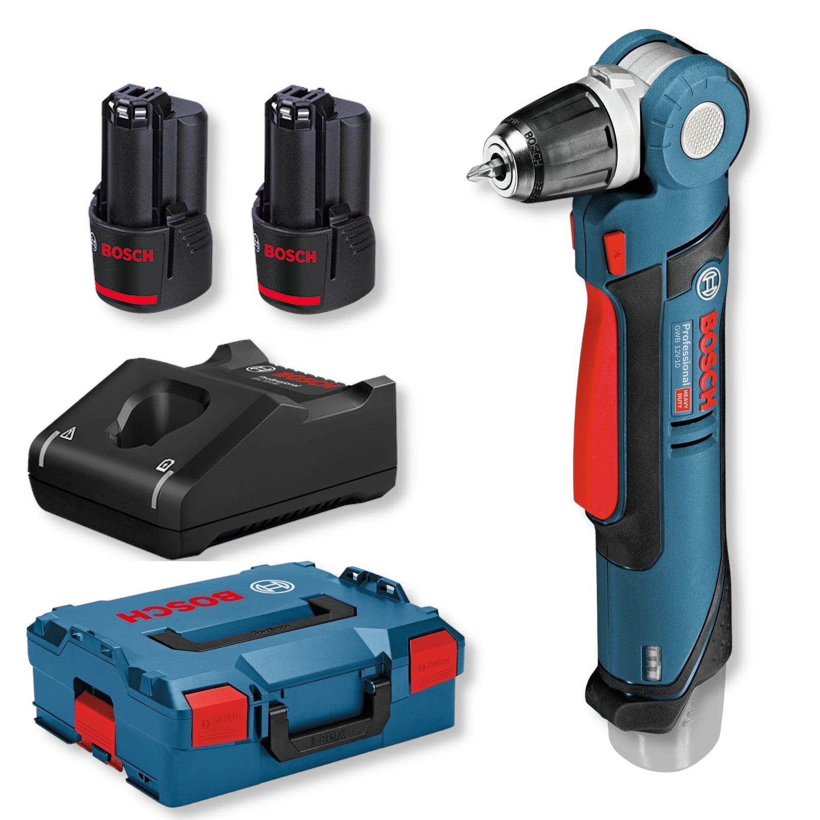 Bosch Akku-Winkelbohrmaschine 12V GWB 12V-10 + Akkus Ladegerät