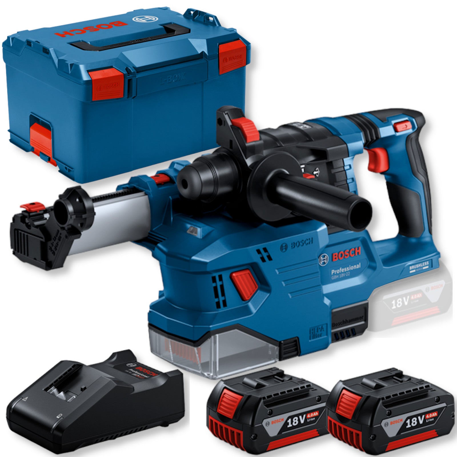 Bosch Akku-Bohrhammer 18V GBH 18V-22 + Absaugung