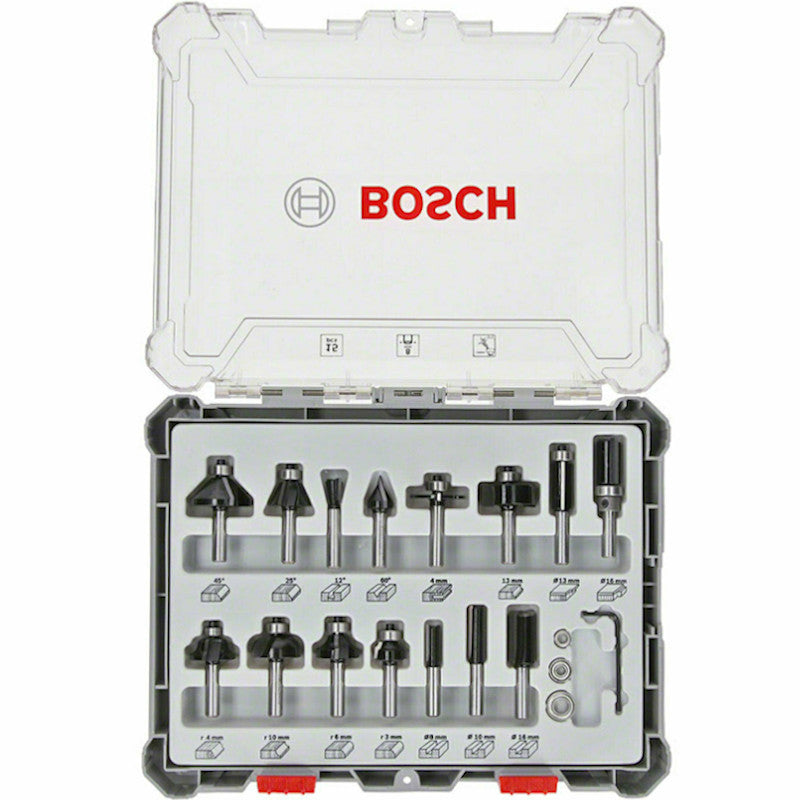 Bosch Fräser-Set 15-teilig 8mm Schaft 2607017472
