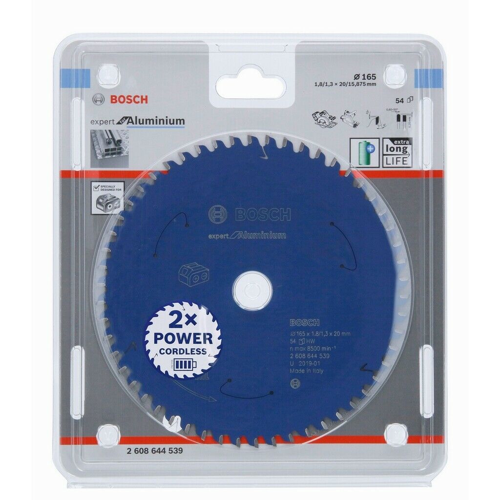 Bosch Sägeblatt 165mm für Akku-Handkreissäge, Tauchsäge Aluminium Z54
