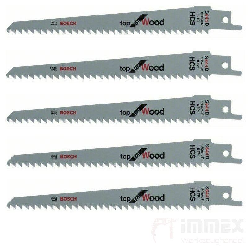 Bosch Säbelsägeblätter Holz 5x S644D 150mm