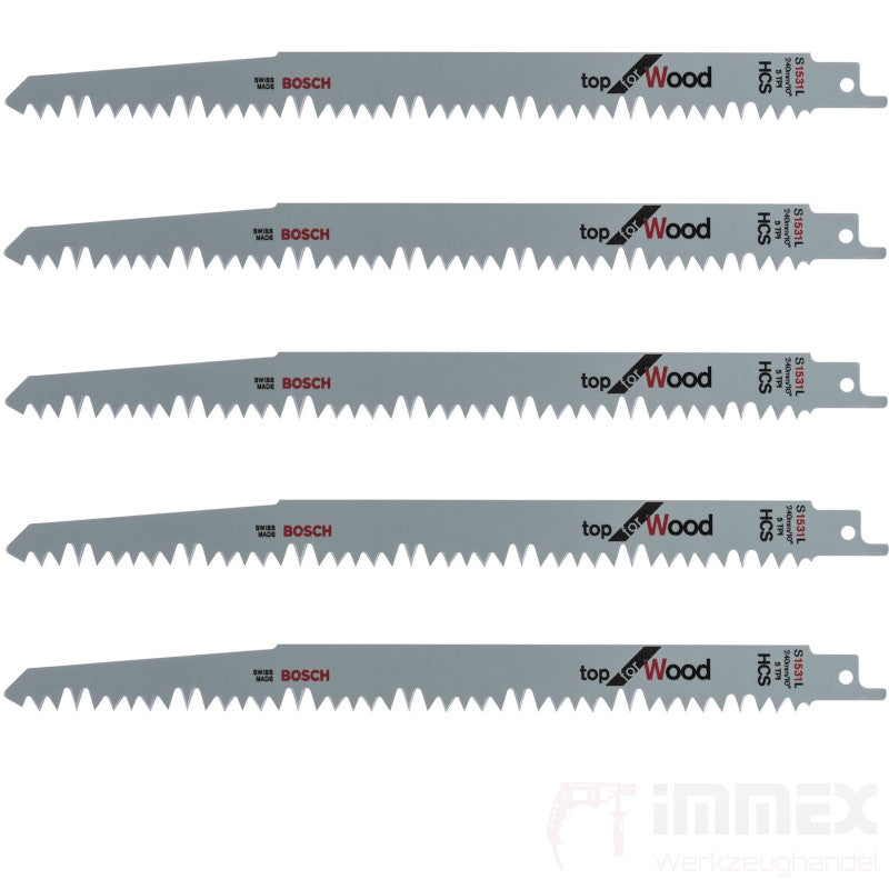 Bosch Säbelsägeblätter Holz 5x S1531L 240mm