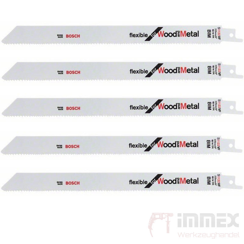Bosch Säbelsägeblätter Holz/Metal 5x S1122BF 225mm