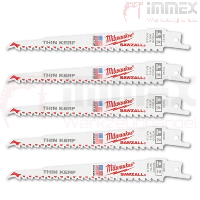 Milwaukee Sägeblätter Holz Nägel 5x 48005035