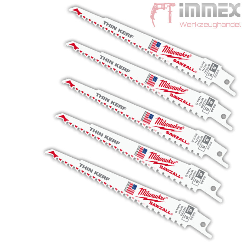 Milwaukee Sägeblätter Holz Metall Kunststoff 5x 48005037