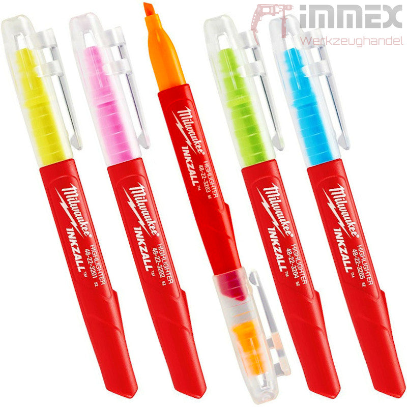 Milwaukee Leuchtmarker 4x bunt Zeichnungen Aufkleber Papier 48223206