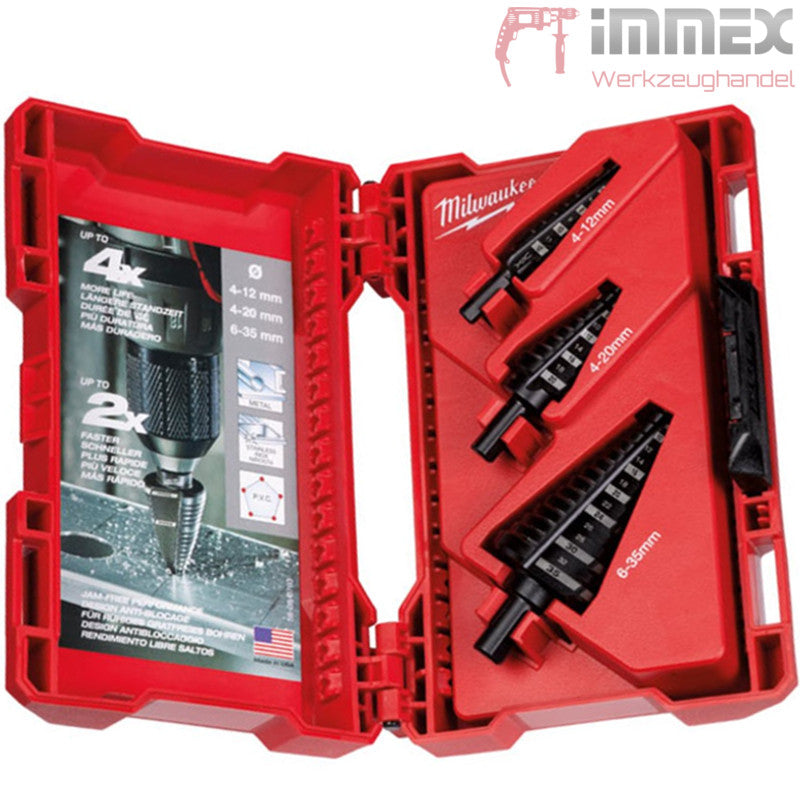 Milwaukee Stufenbohrer Set 3x 4-12mm, 4-20mm, 6-35mm