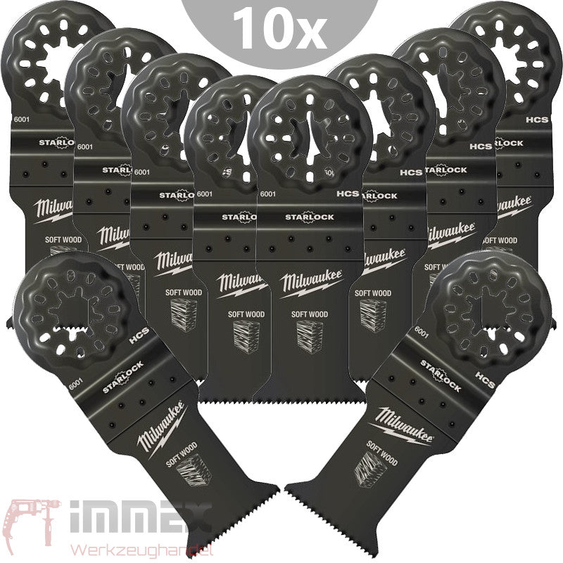 Milwaukee Multifunktionswerkzeug Starlock Sägeblatt 10x Holz, Kunststoff