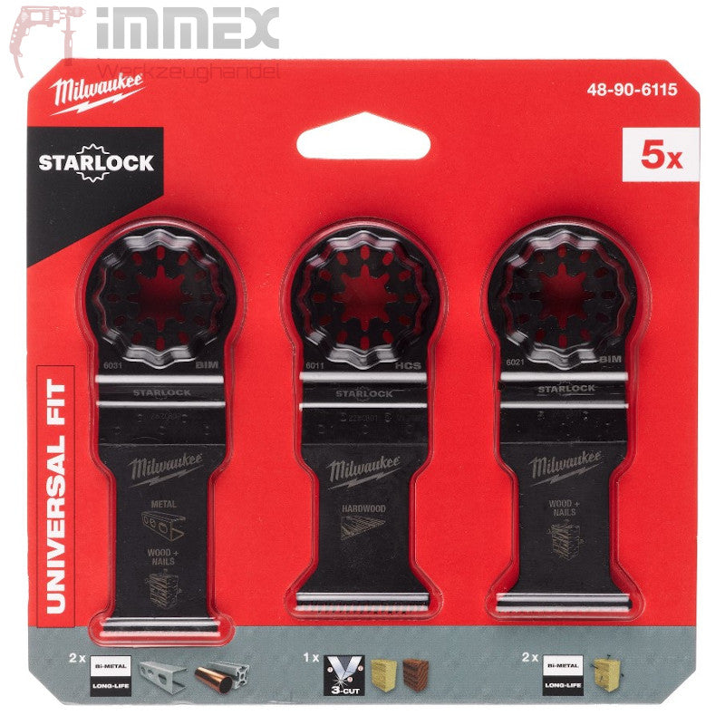 Milwaukee Multitool Zubehörset Sägeblätter Starlock 5x