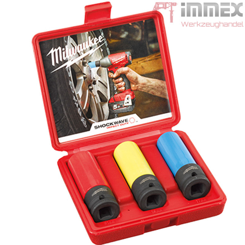 Milwaukee Steckschlüssel Nüsse 3-tlg 17, 19, 21 schlagfest