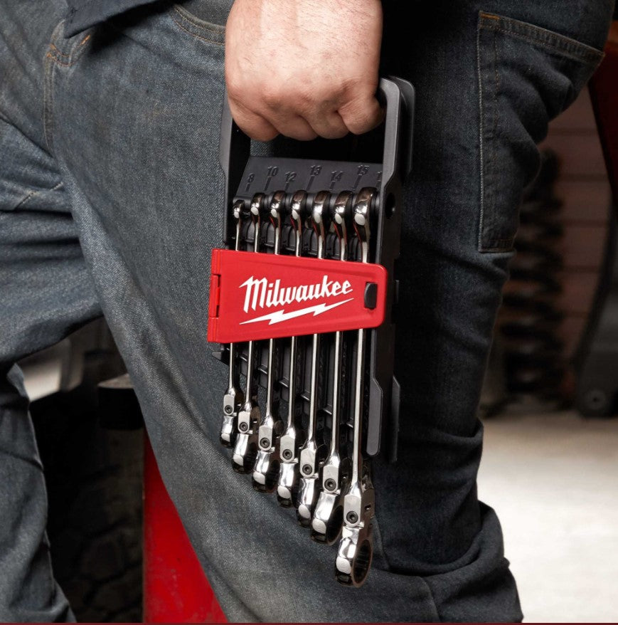 Milwaukee 7-piece articulated ring wrench set