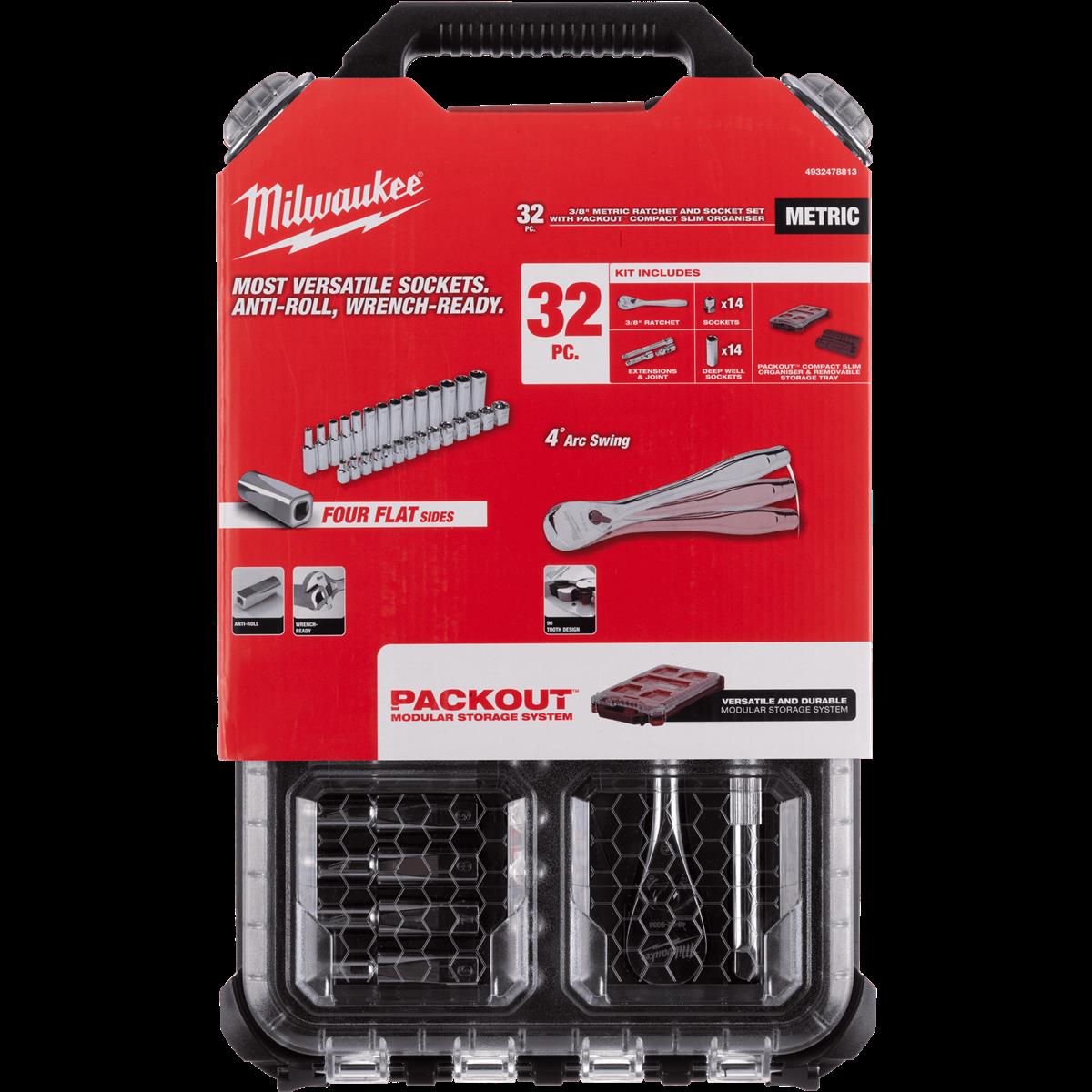 Milwaukee Steckschlüssel-Ratschen-Set 32tlg. 3/8''