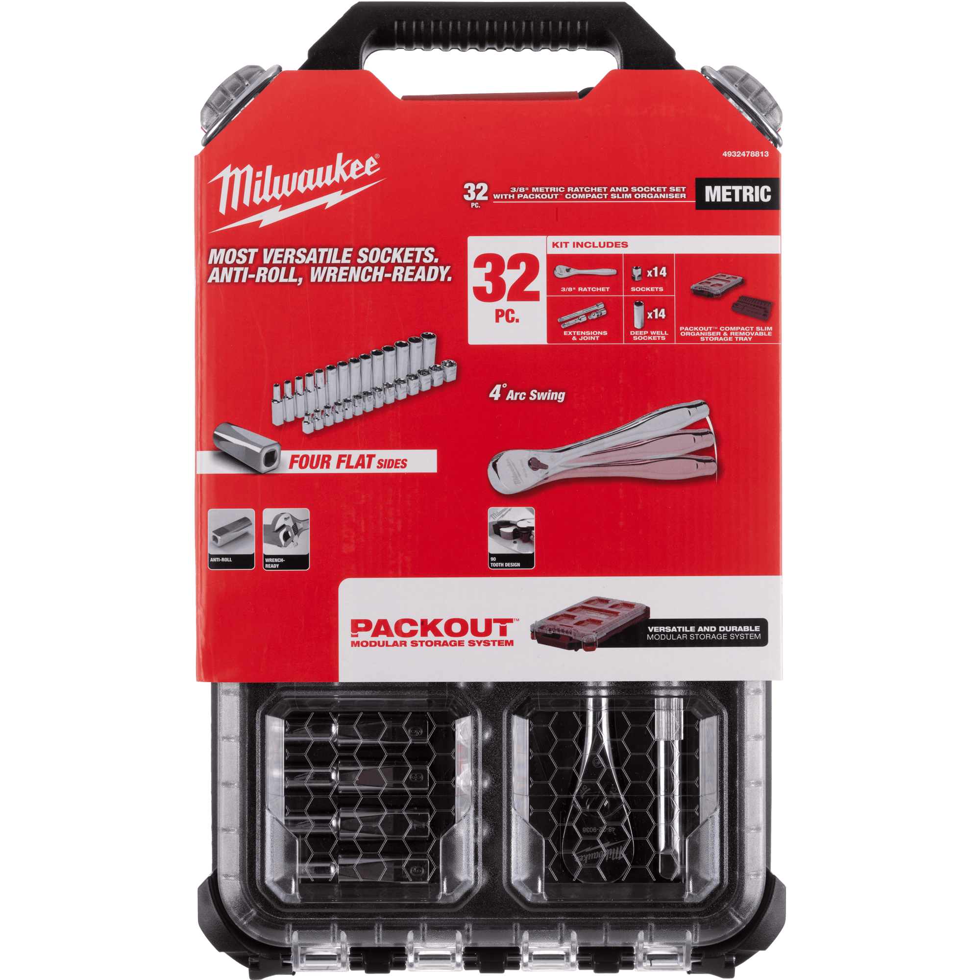 Milwaukee Steckschlüssel-Ratschen-Set 32tlg. 3/8''
