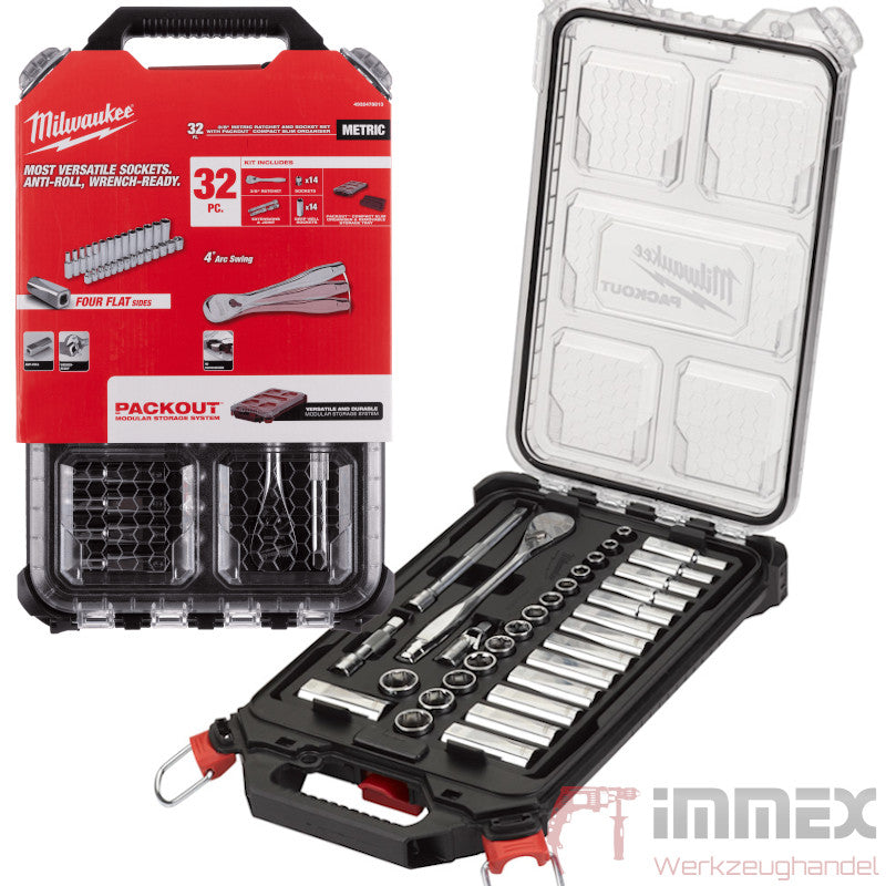 Milwaukee Steckschlüssel-Ratschen-Set 32tlg. 3/8''
