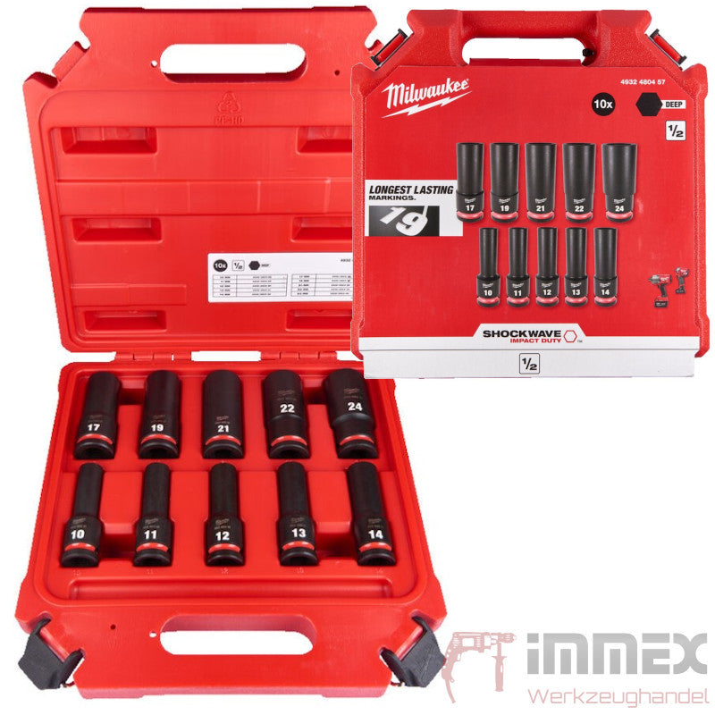 Milwaukee Schlagnüsse KFZ schlagfest 1/2'' 10-24mm