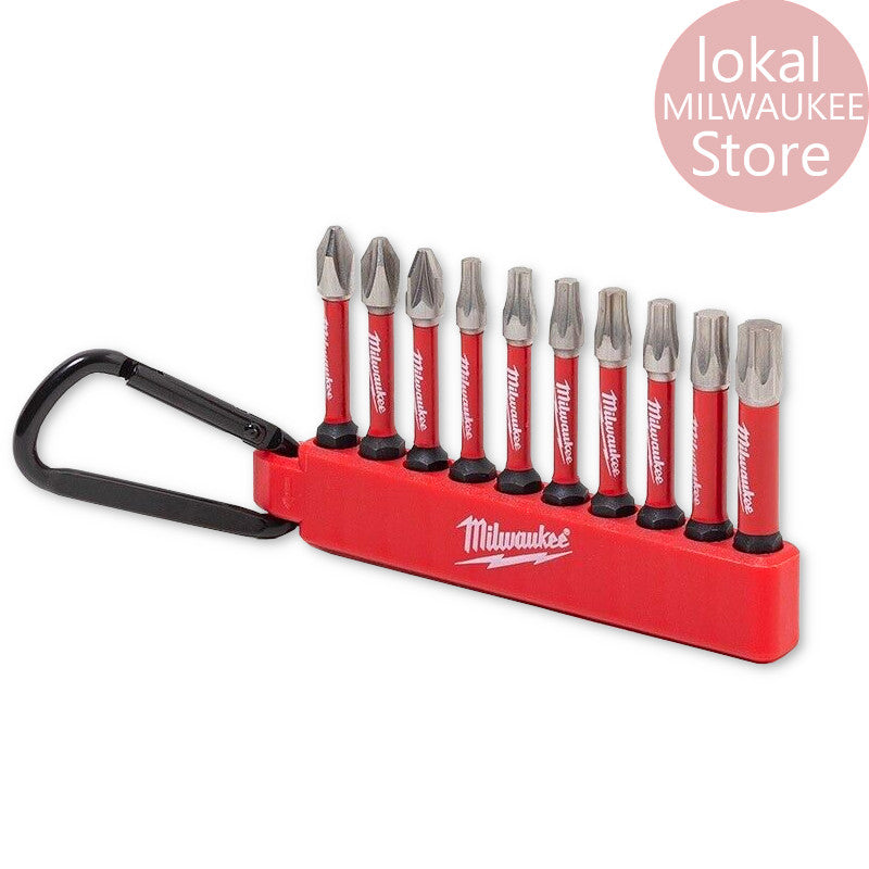 Milwaukee Bit-Sortiment 10tlg. schlagfest + Karabiner