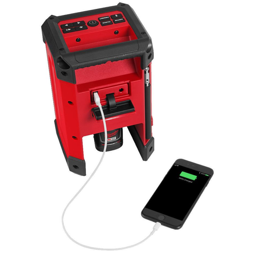 Milwaukee Akku-Baustellenradio 12V M12 RCDAB+-0 Radio DAB+ Netzgerät