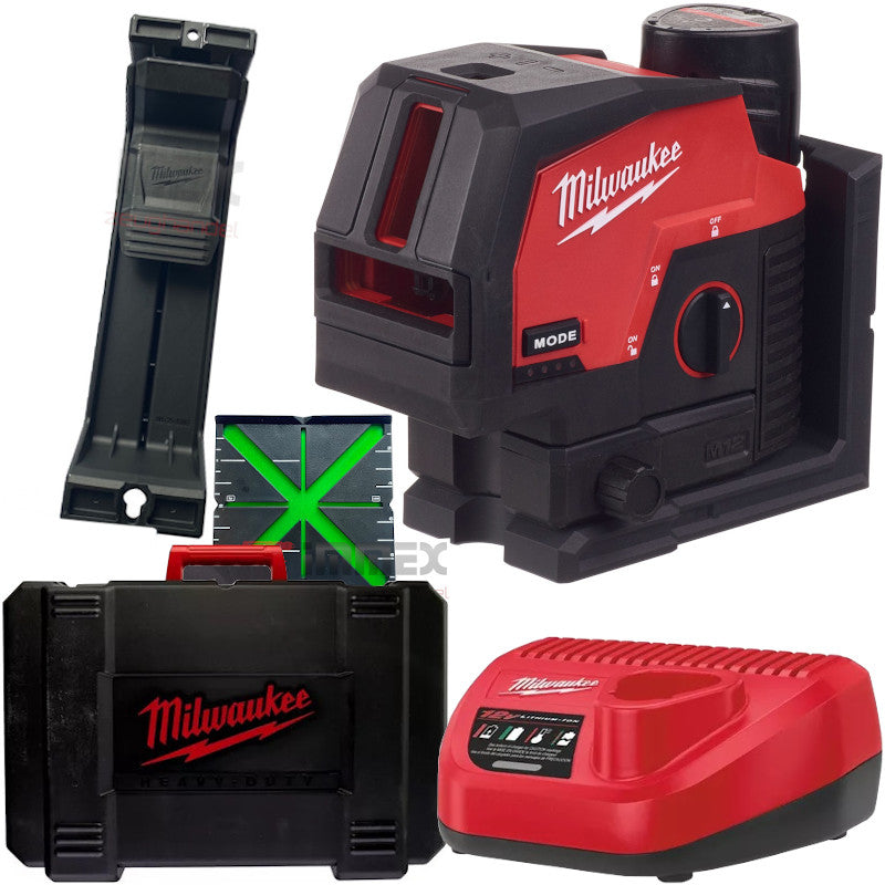 Milwaukee Akku-Kreuzlinienlaser 12V M12 CLLP-301C grün