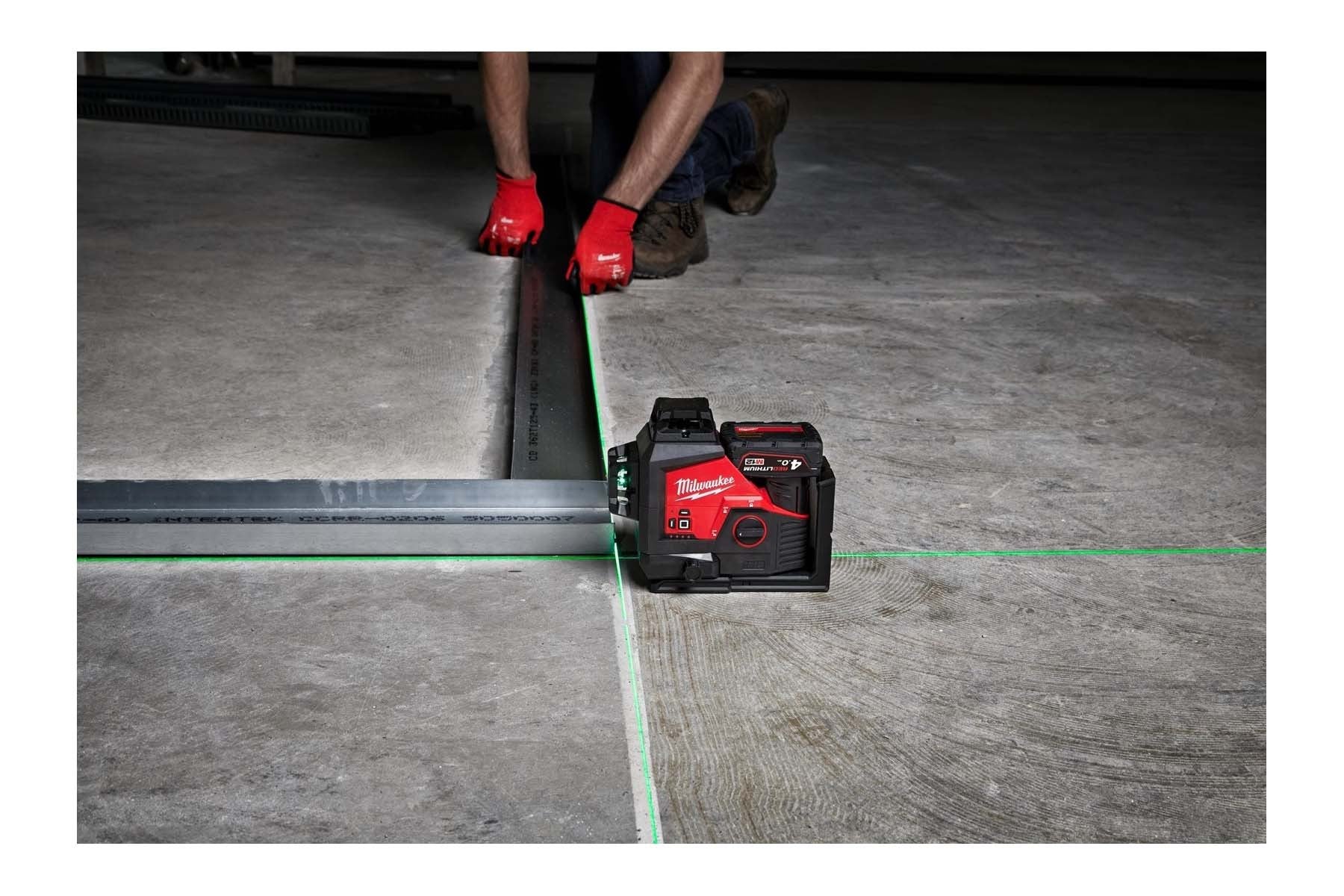 Milwaukee cross line laser, construction laser, green, 3x360°