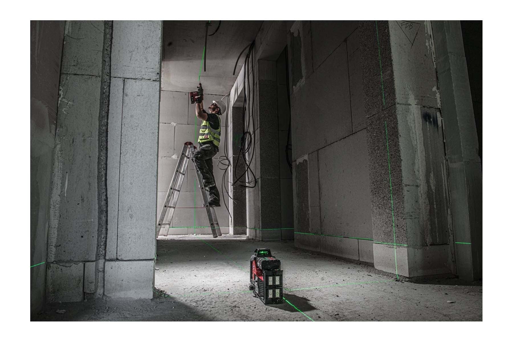 Milwaukee cross line laser, construction laser, green, 3x360°