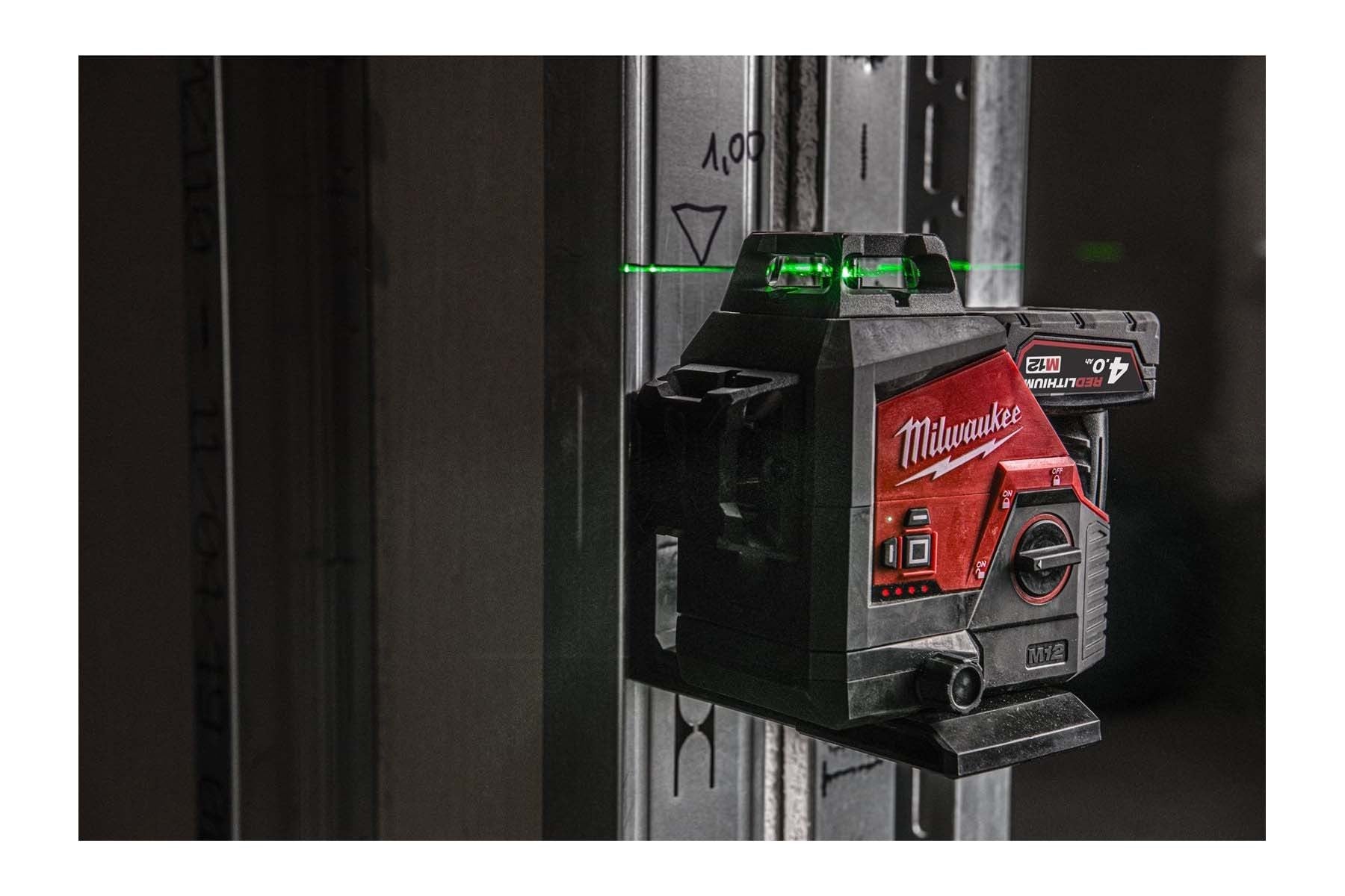 Milwaukee cross line laser, construction laser, green, 3x360°