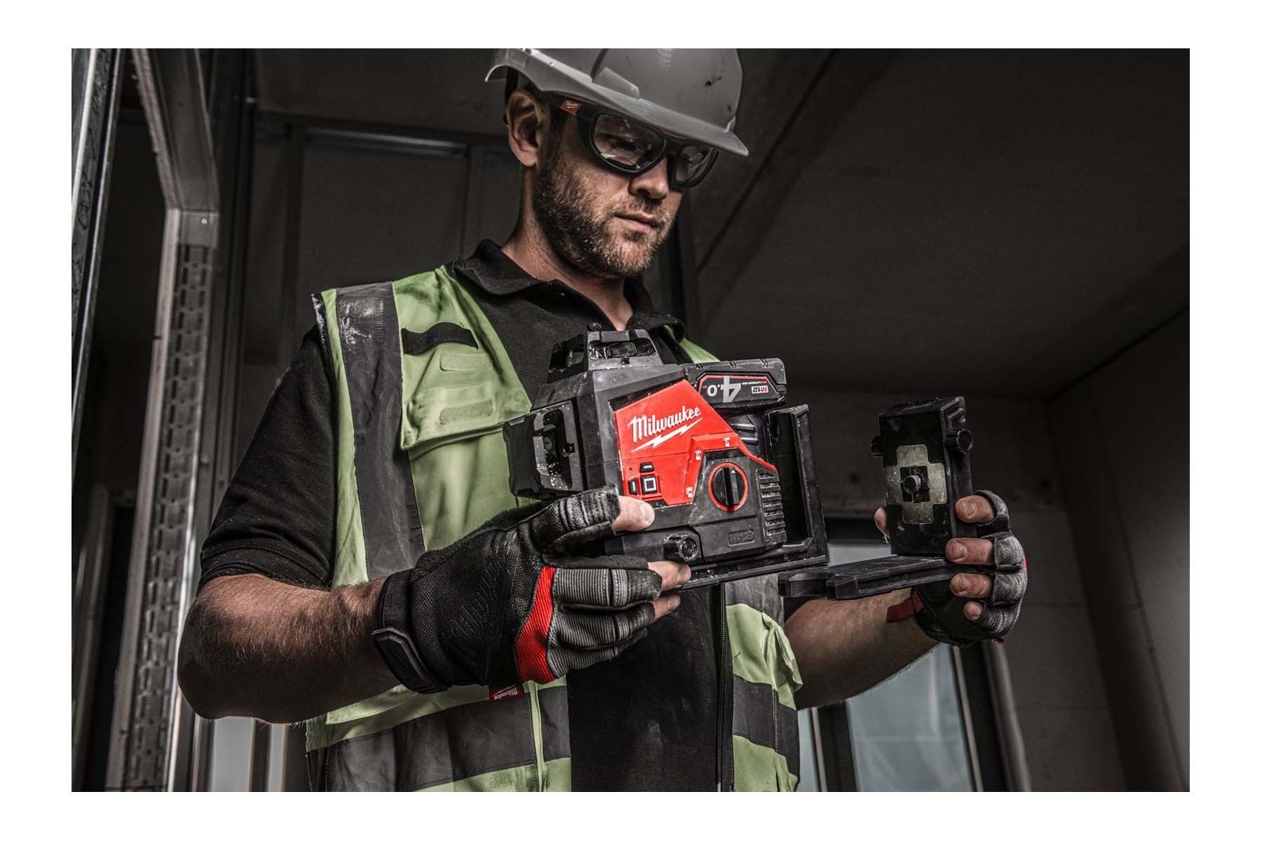 Milwaukee cross line laser, construction laser, green, 3x360°