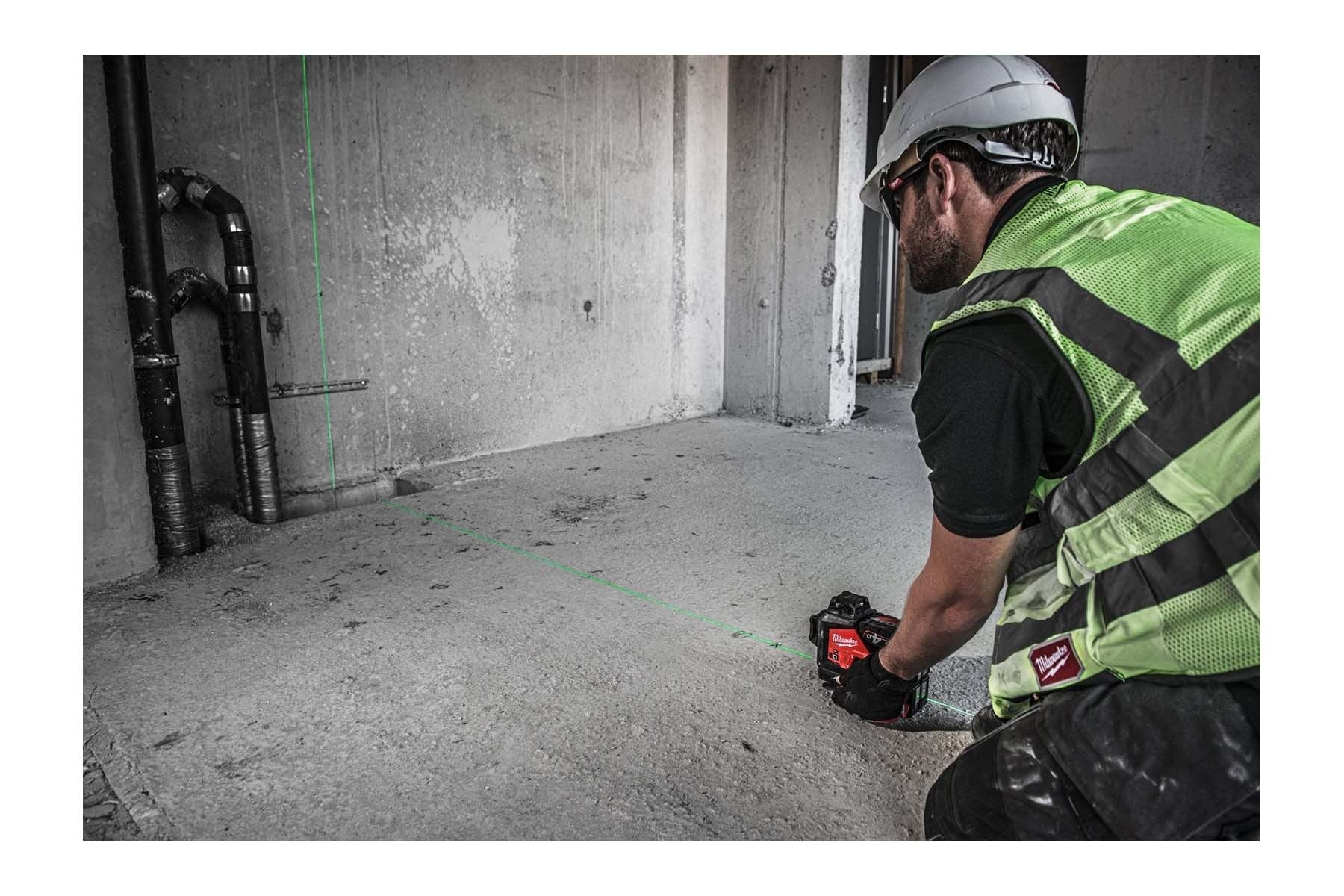 Milwaukee cross line laser, construction laser, green, 3x360°