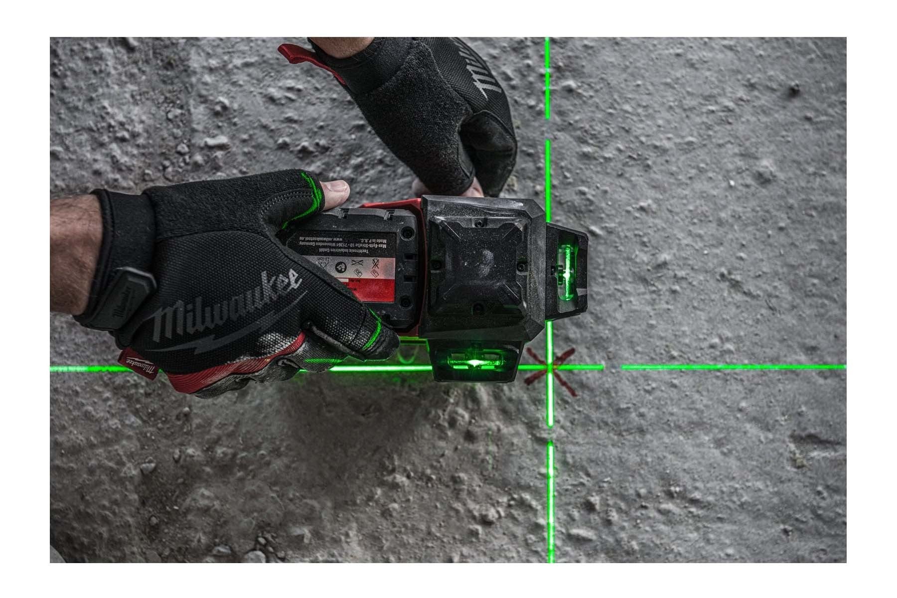 Milwaukee cross line laser, construction laser, green, 3x360°