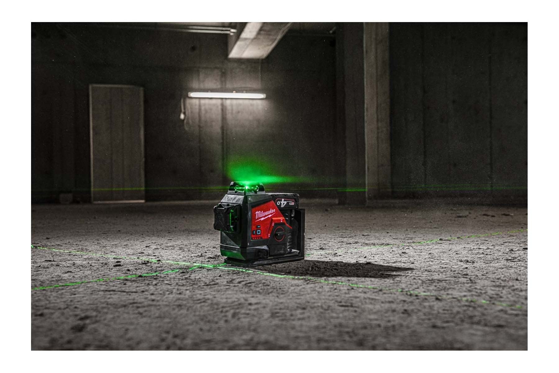 Milwaukee cross line laser, construction laser, green, 3x360°