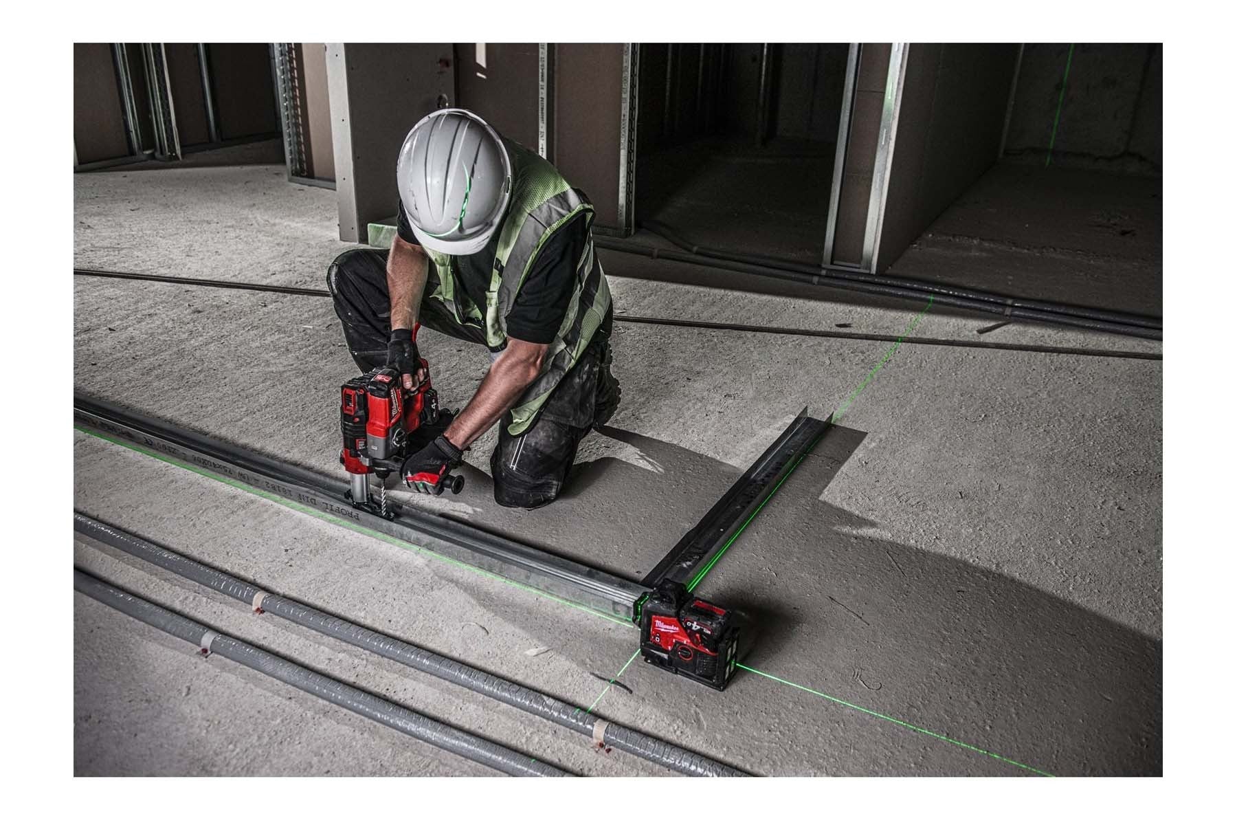 Milwaukee cross line laser, construction laser, green, 3x360°