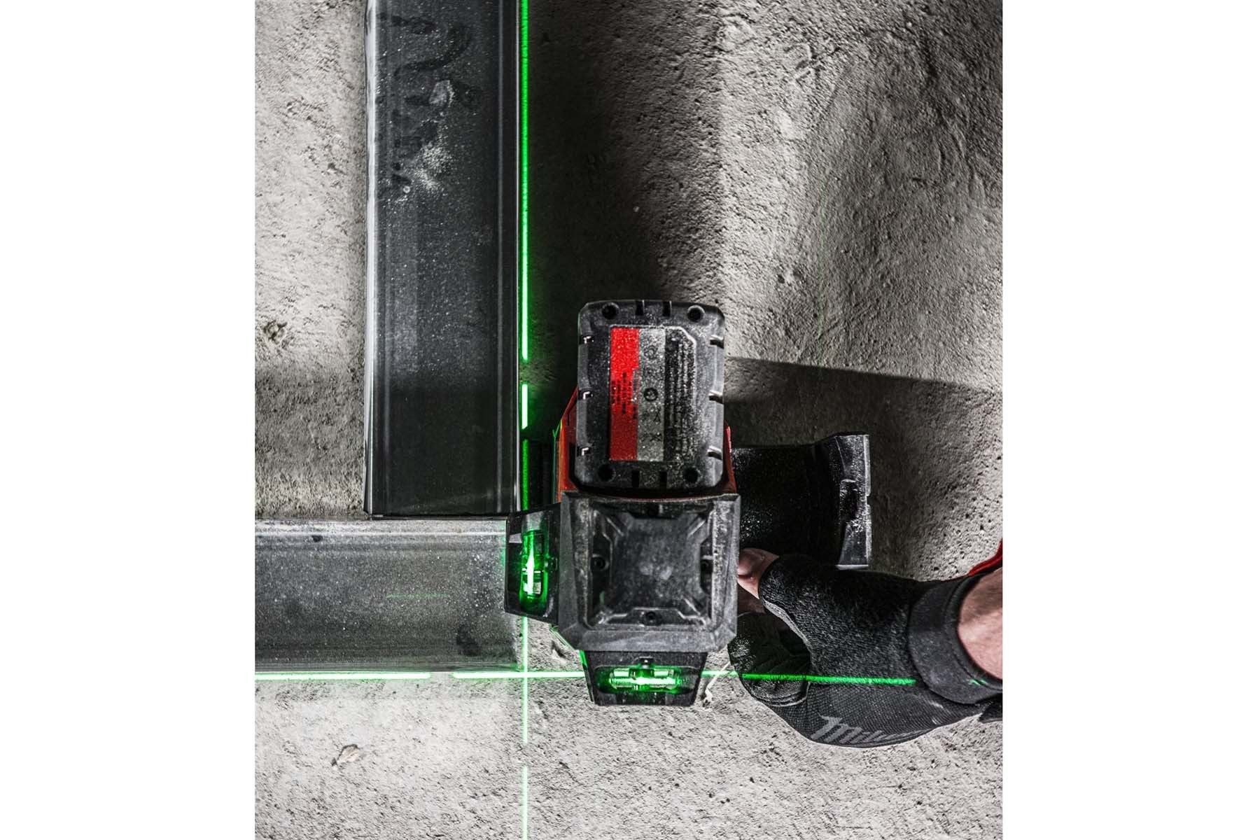 Milwaukee cross line laser, construction laser, green, 3x360°