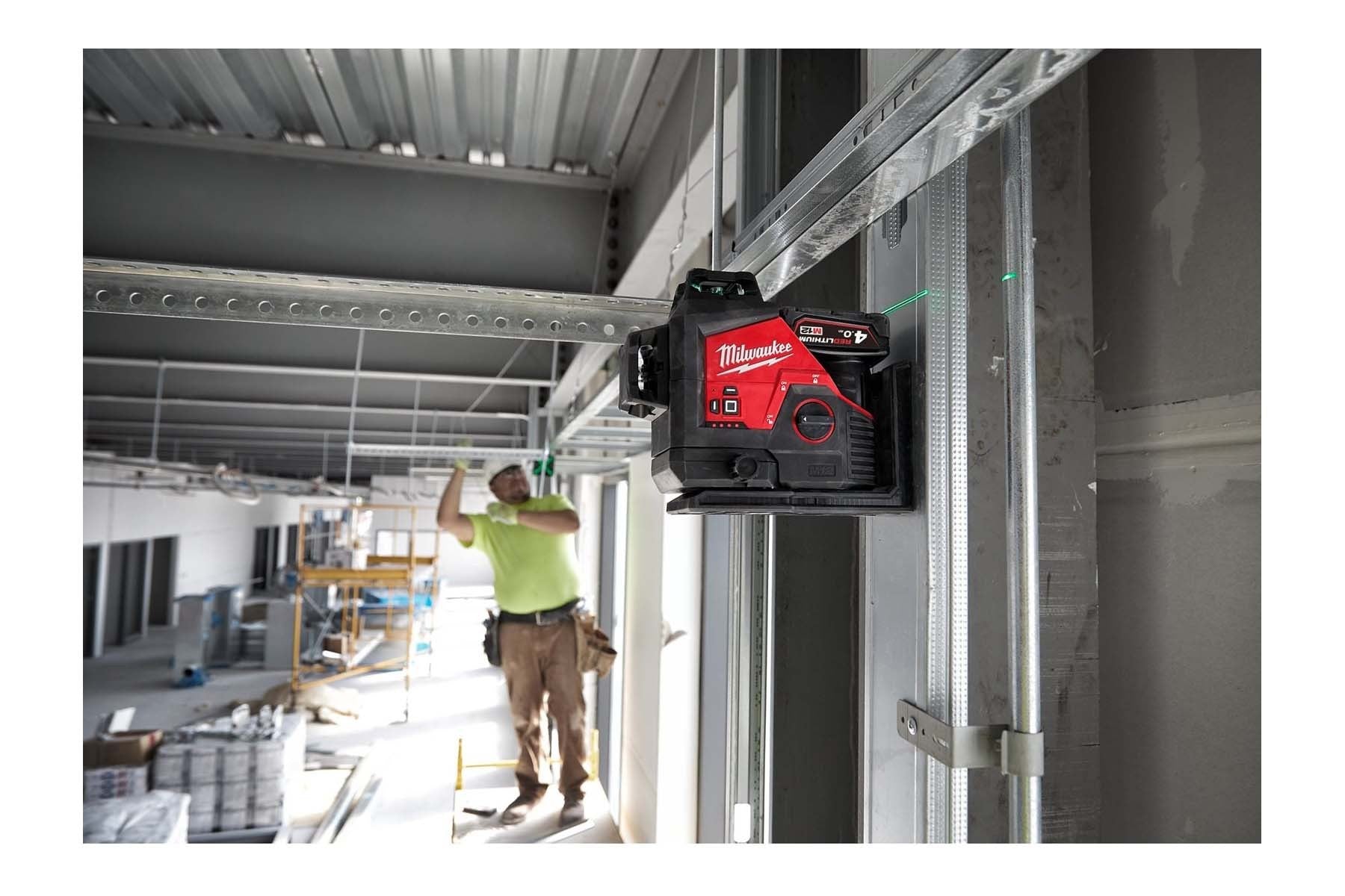 Milwaukee cross line laser, construction laser, green, 3x360°