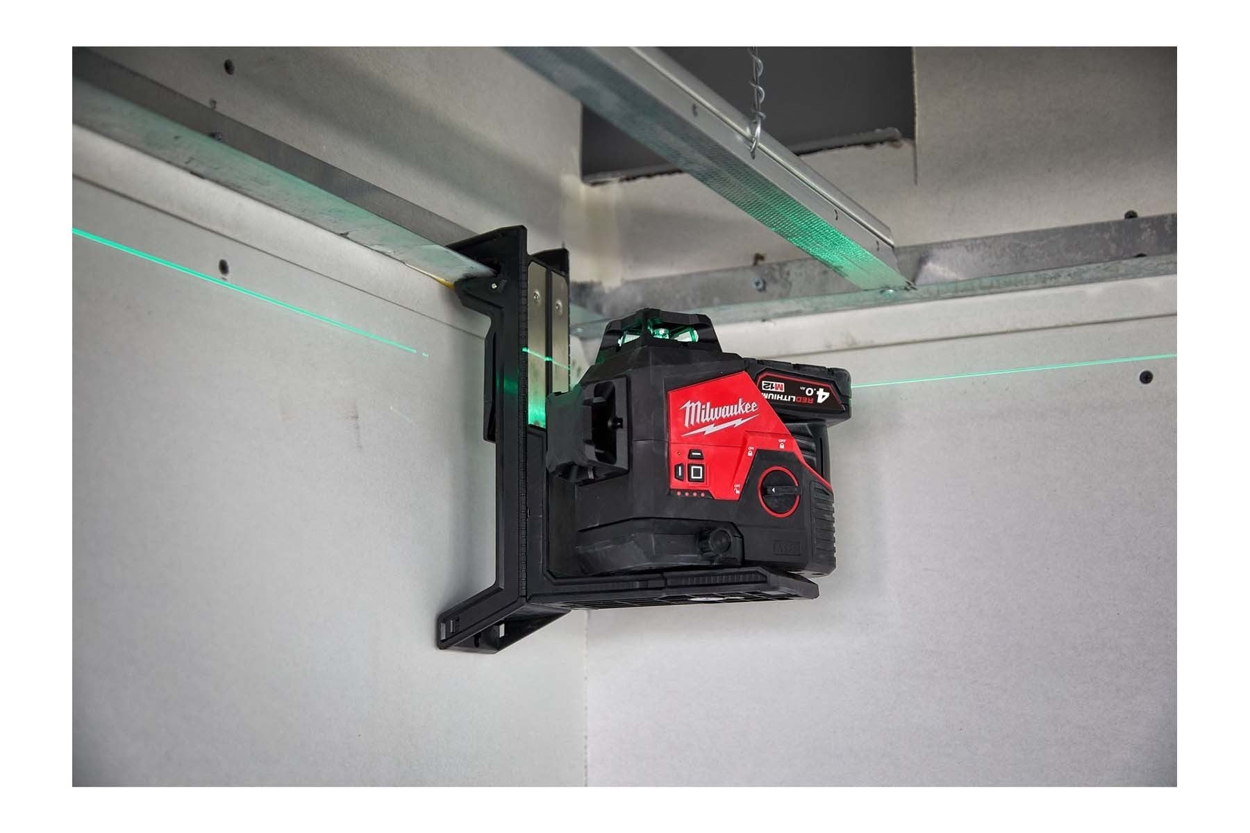 Milwaukee cross line laser, construction laser, green, 3x360°
