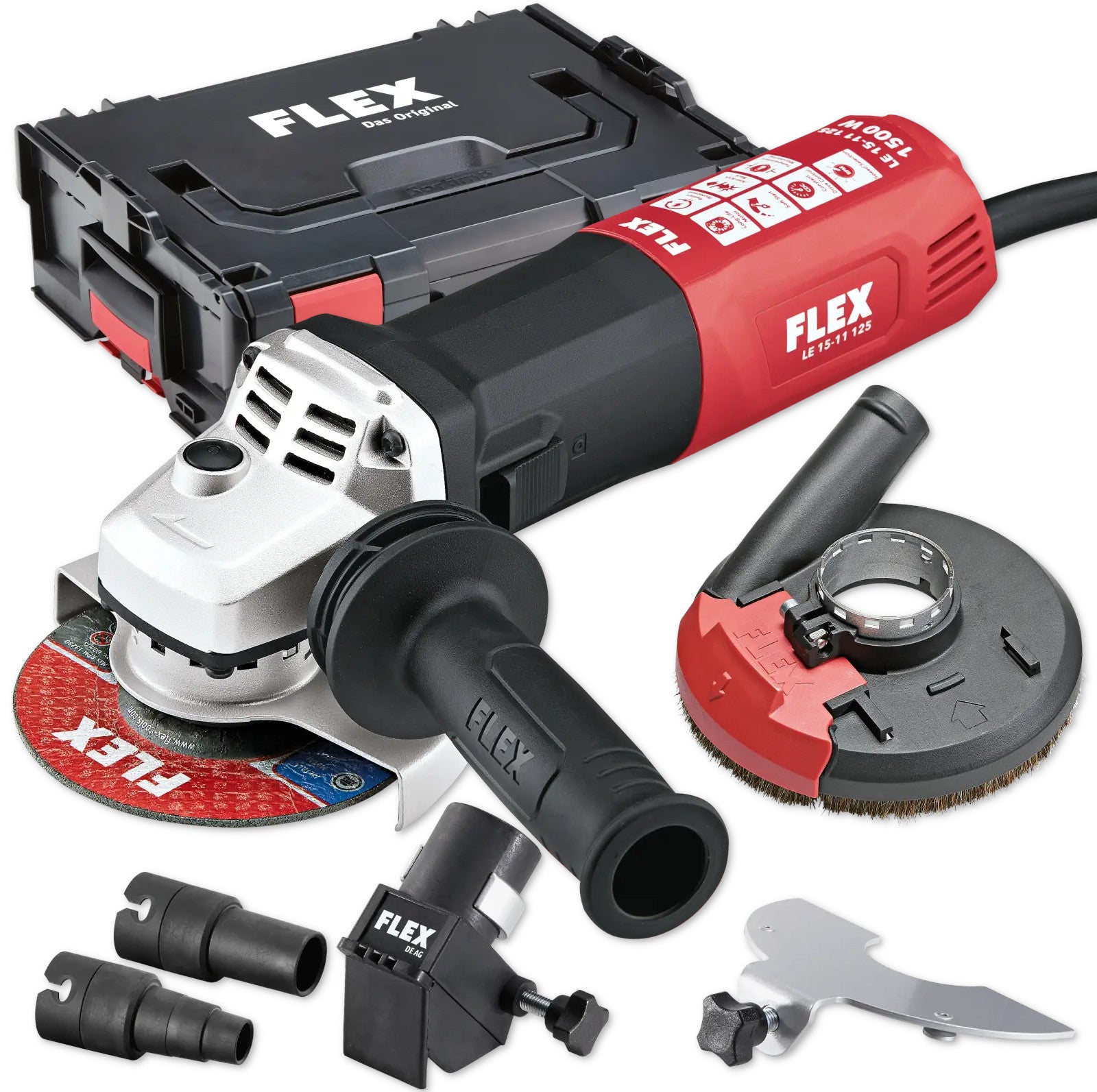 FLEX Winkelschleifer 1500 W LE 15-11 125mm Set 501638