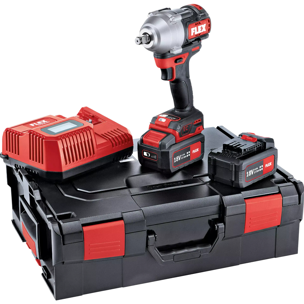 FLEX IW 1/2" 18.0-EC/5.0 Set Akku-Schlagschrauber 18 V 2x 5,0 Ah