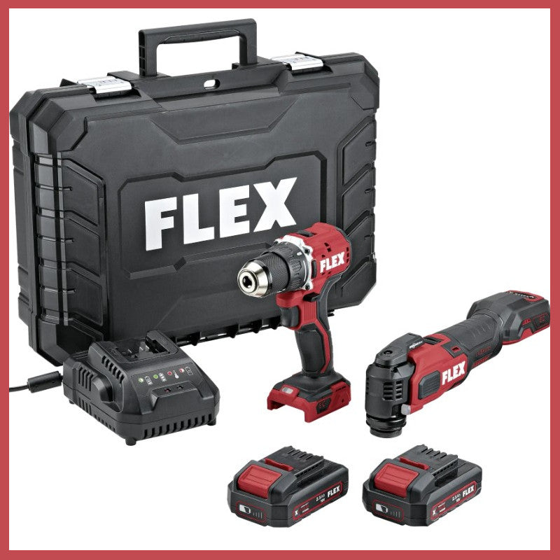 FLEX 18V Akku-Multifunktionswerkzeug Multitool + Bohrschrauber Combo-Set 532843