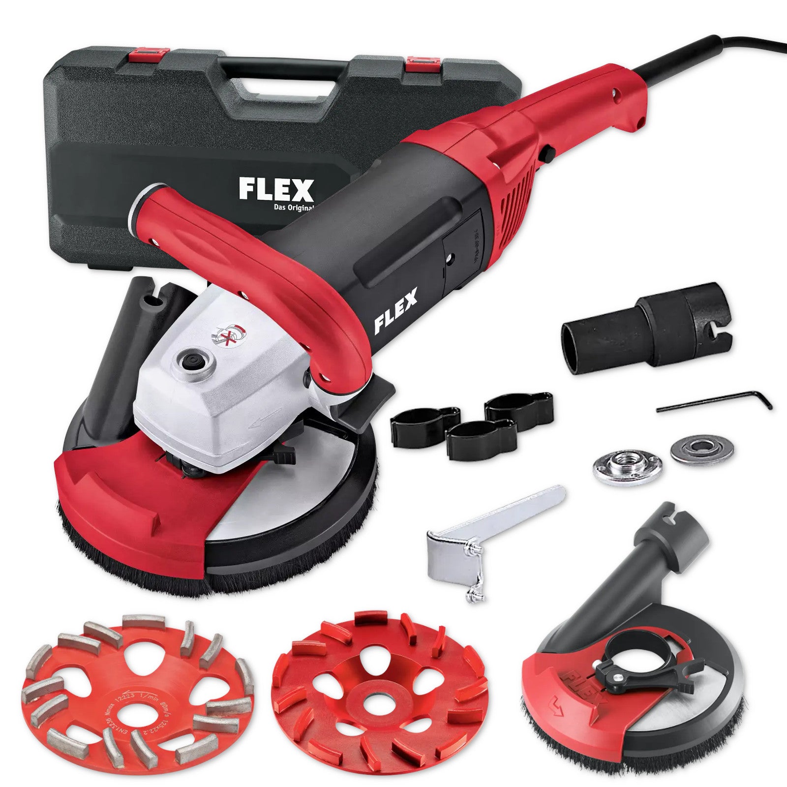 FLEX Sanierungsschleifer 150mm LD 18-7 150 R, Kit E-Jet Haube 2x Diamantscheibe
