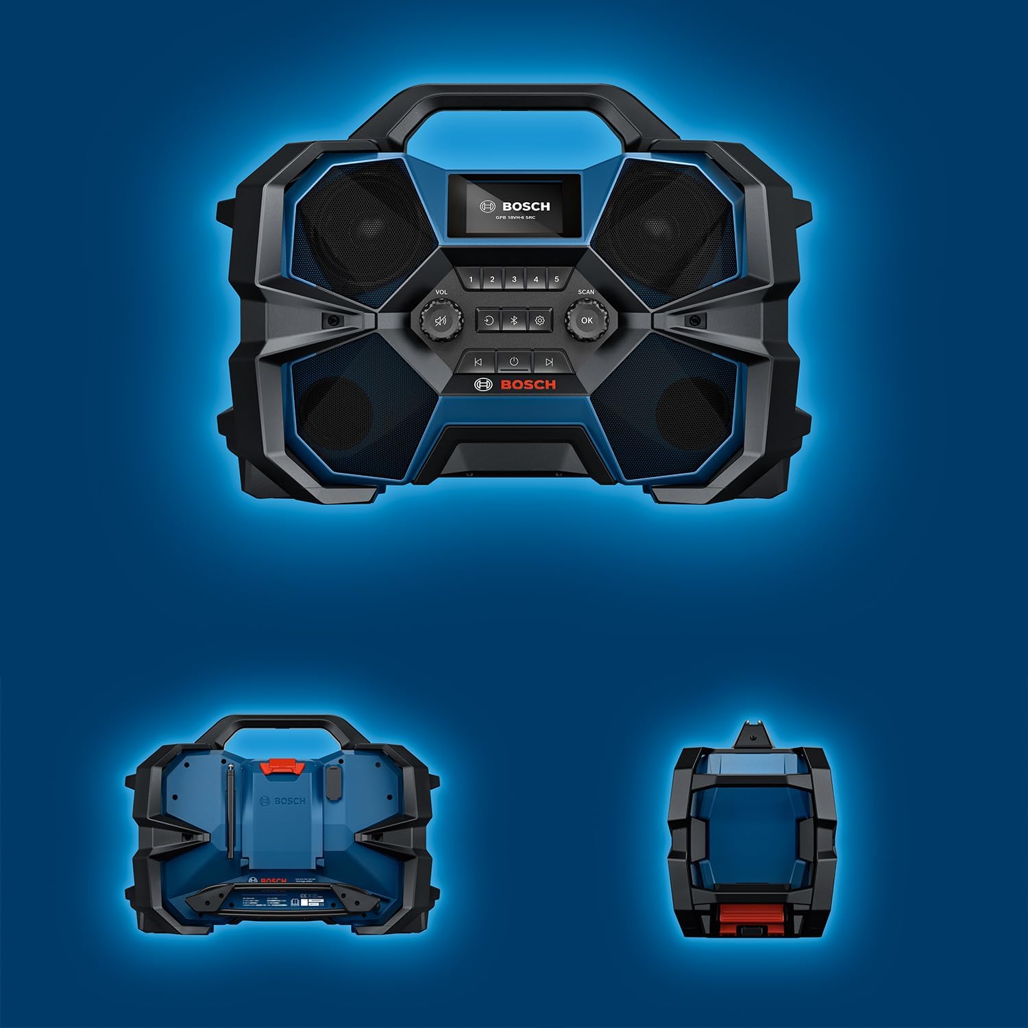 Bosch Akku-Baustellenradio Jobsite Radio DAB+ Bluetooth 18V GPB 18VH-6 SRC 06014A6200