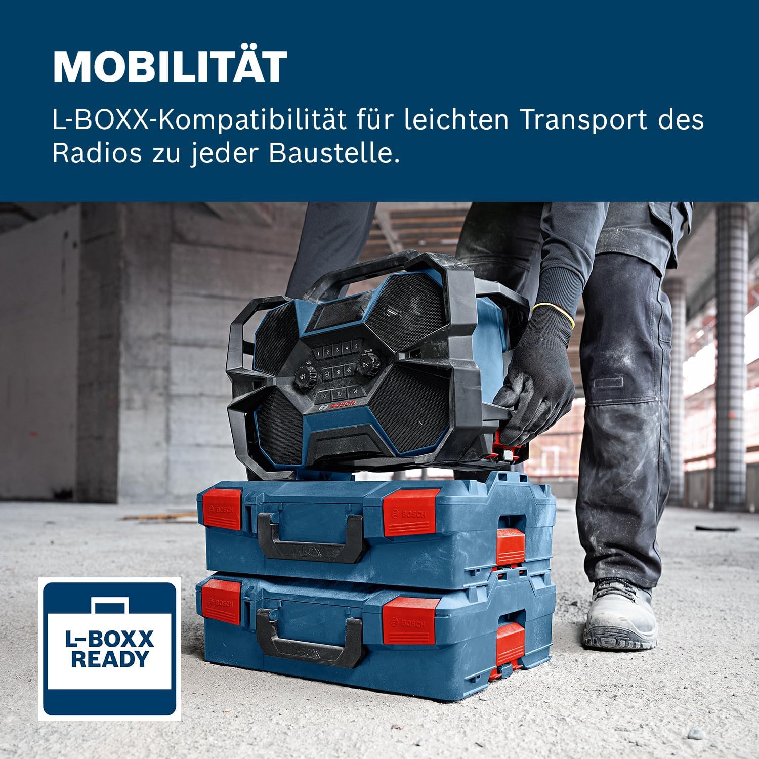 Bosch Akku-Baustellenradio Jobsite Radio DAB+ Bluetooth 18V GPB 18VH-6 SRC 06014A6200