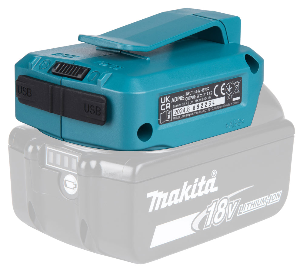 Makita ADP05 DEAADP05 Battery USB Charging Adapter for all 14.4V - 18V Batteries