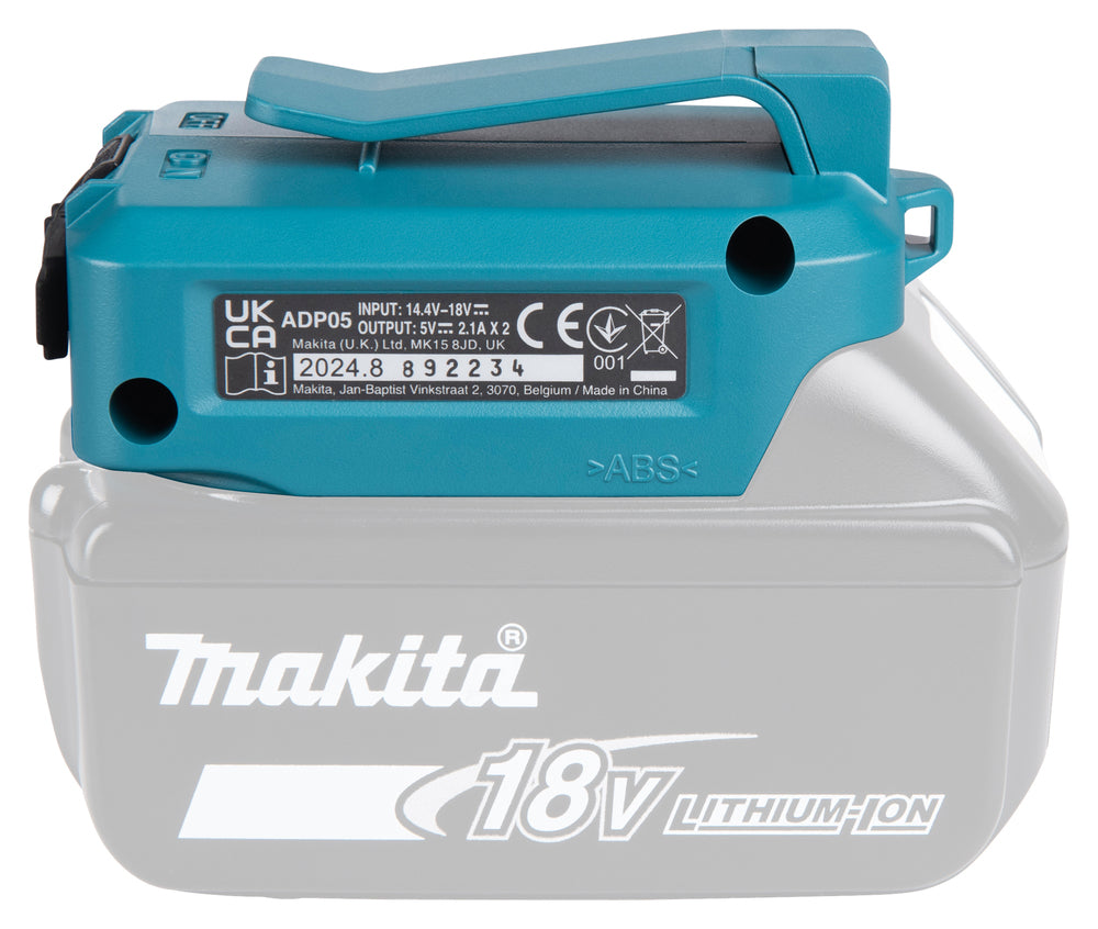 Makita ADP05 DEAADP05 Battery USB Charging Adapter for all 14.4V - 18V Batteries
