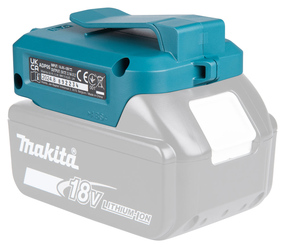 Makita ADP05 DEAADP05 Battery USB Charging Adapter for all 14.4V - 18V Batteries