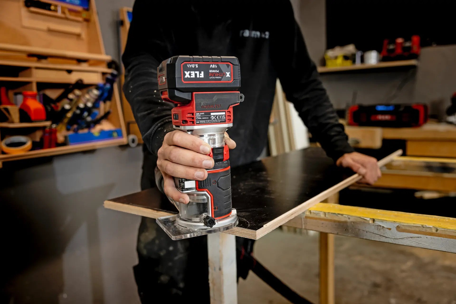 FLEX Akku-Kanten- und Oberfräse 18V CER 18.0-EC C 531634