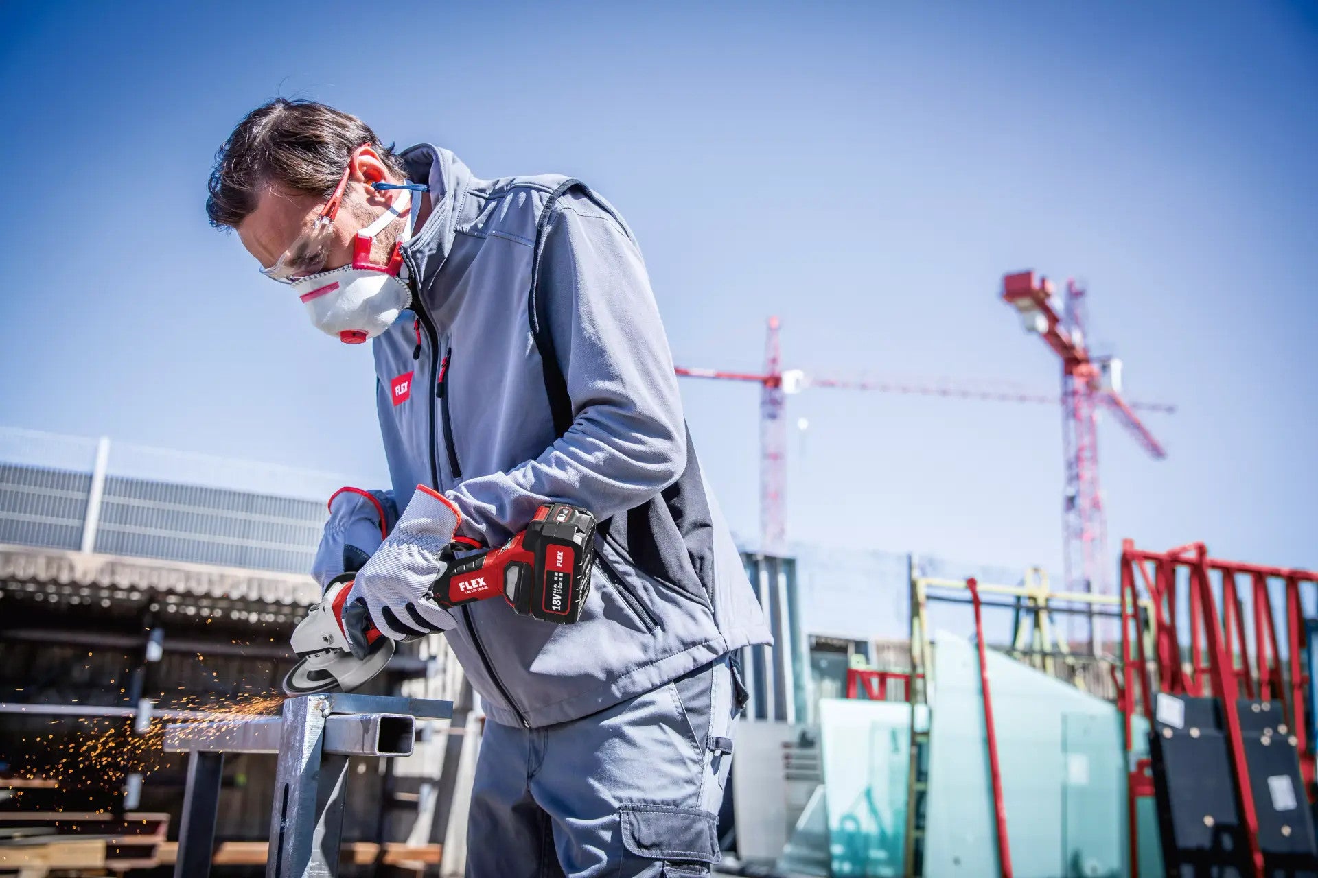 FLEX Akku-Winkelschleifer mit Drehzahlregulierung 18V LBE 125 18.0-EC C 499285