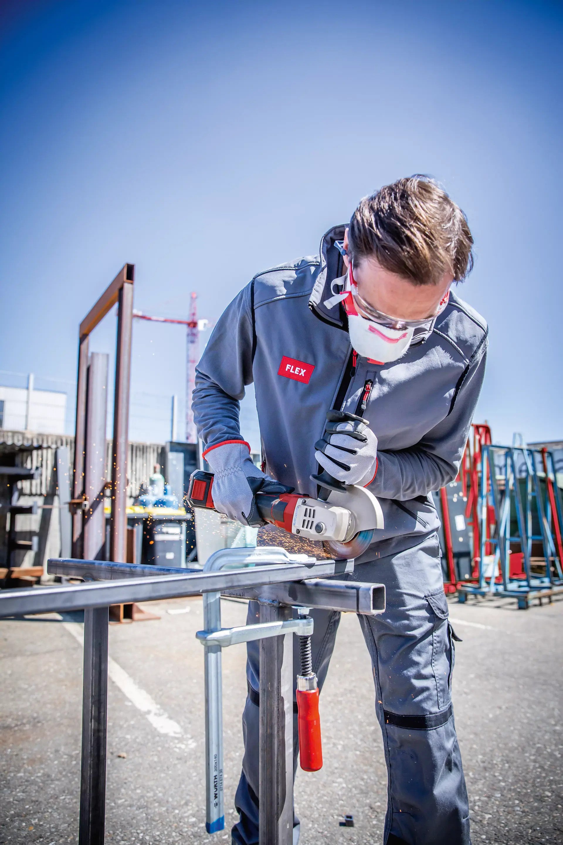 FLEX Akku-Winkelschleifer mit Drehzahlregulierung 18V LBE 125 18.0-EC C 499285