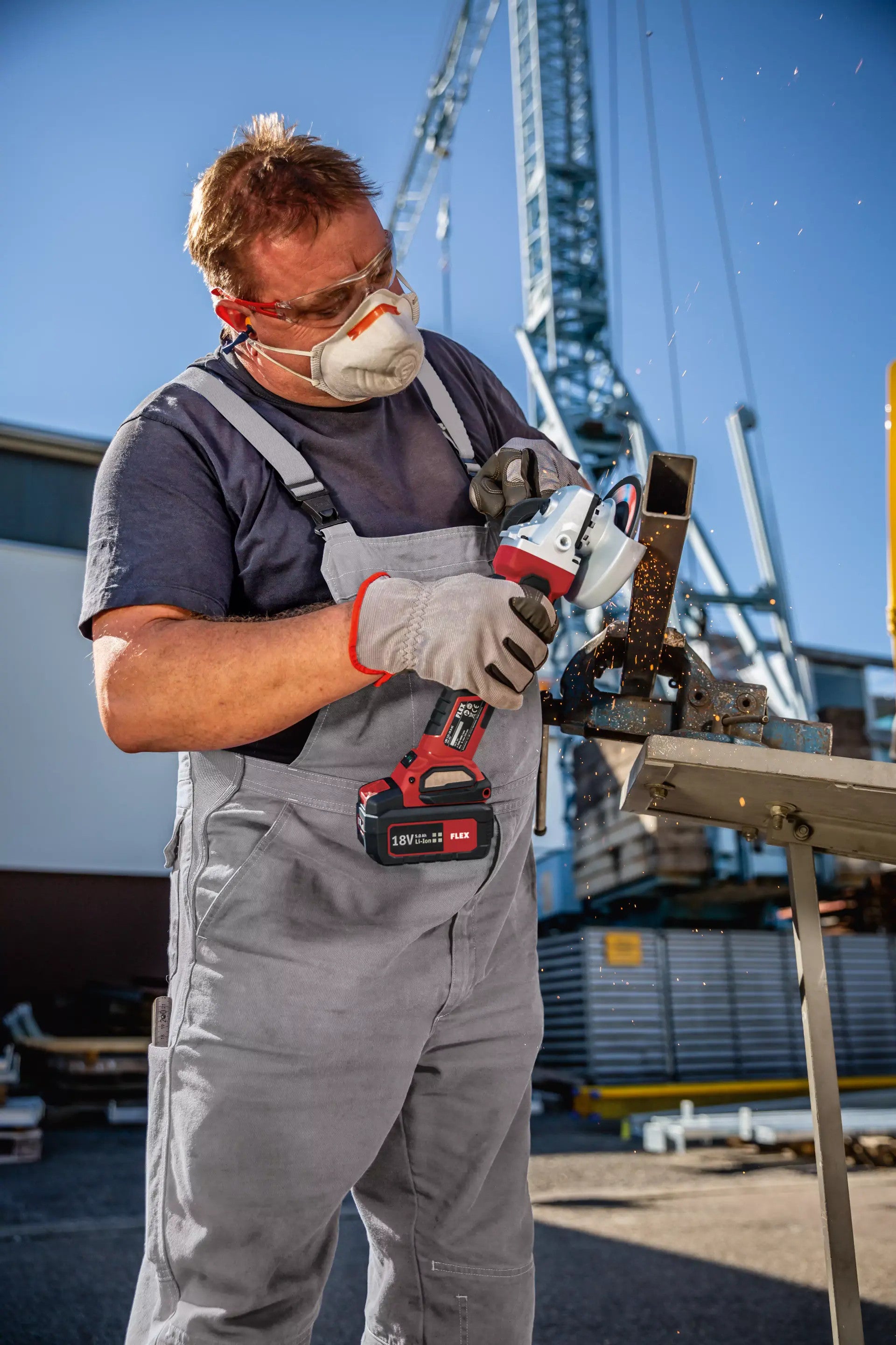 FLEX Akku-Winkelschleifer mit Drehzahlregulierung 18V LBE 125 18.0-EC C 499285