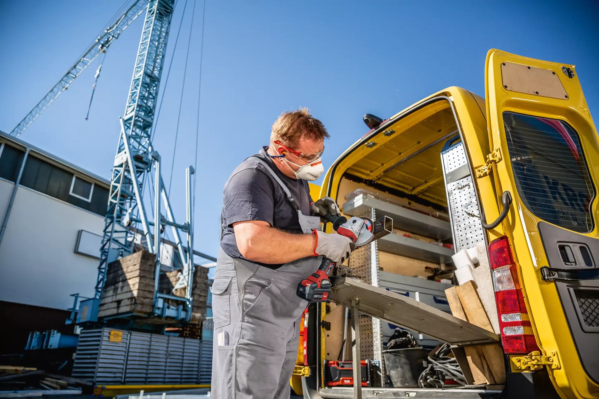 FLEX Akku-Winkelschleifer mit Drehzahlregulierung 18V LBE 125 18.0-EC C 499285