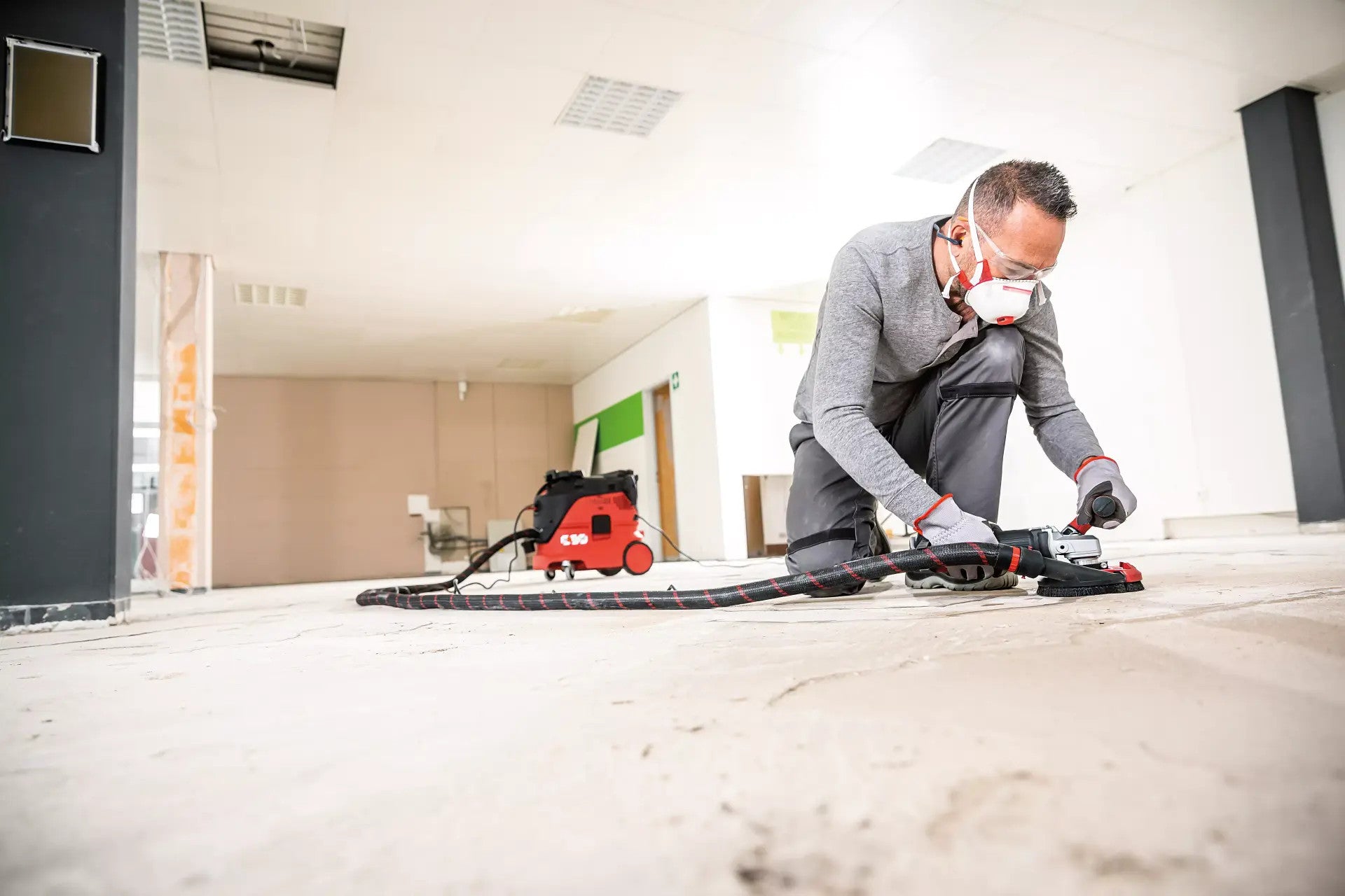 FLEX renovation grinder 125mm LDE 16-8 125 R, Kit E-Jet 2x grinding discs 504998