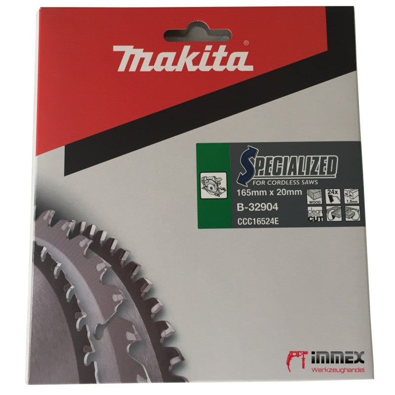 Makita saw blade 165x20mm - 24 teeth wood B-32904
