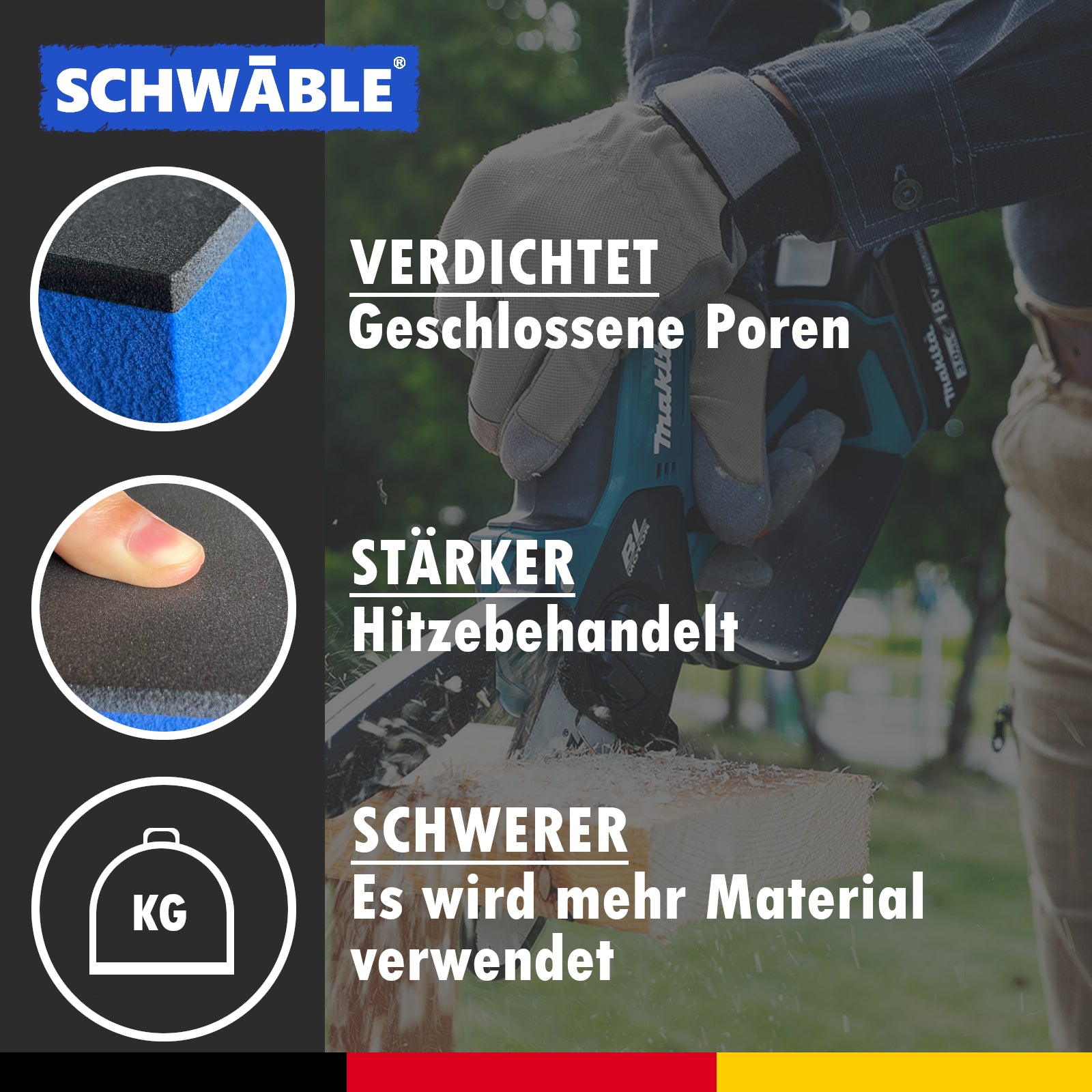 SCHWÄBLE® Schaumeinlage Schaumstoffeinlage für Makita Bohrschrauber DF330